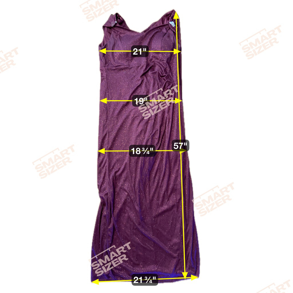 Women's Sparkle Evening Dress, Purple Glitter, Size 14, 57 Inches Long - Picture 3 of 5